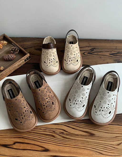 Spring Hollow Embossed Vintage Wide Toe Box Clogs April Shoes Collection 2026 85.00