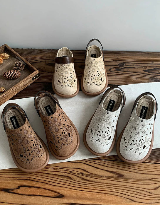 Spring Hollow Embossed Vintage Wide Toe Box Clogs April Shoes Collection 2026 85.00