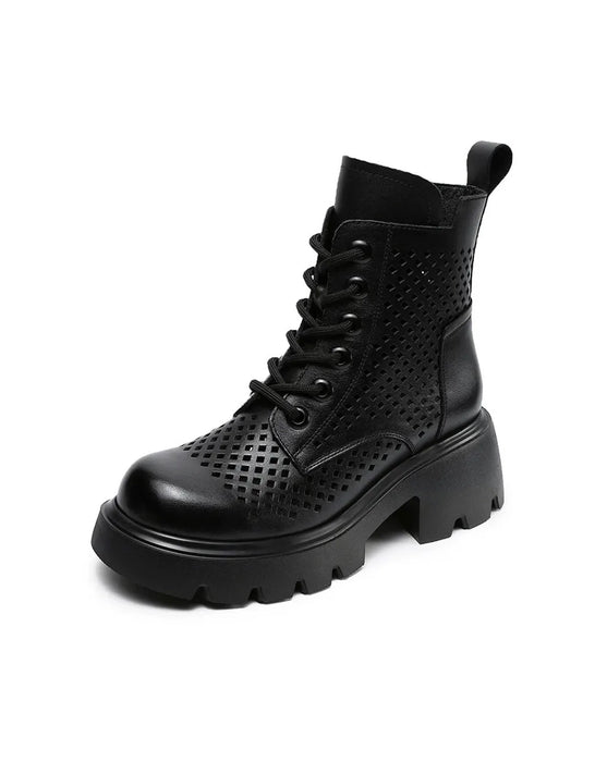 Spring Leather Hollow Comfort Chunky Martin Boots for Women Obiono Aug Shoes Collection 2026 97.70
