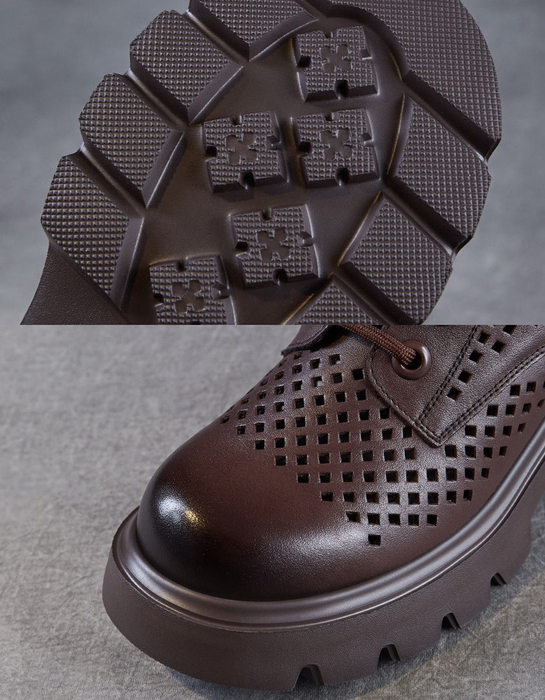 Spring Leather Hollow Comfort Chunky Martin Boots for Women Obiono Aug Shoes Collection 2026 97.70