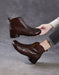 Spring Leather Hollow Soft Sole Retro Ankle Boots for Women Obiono Aug Shoes Collection 2026 85.00