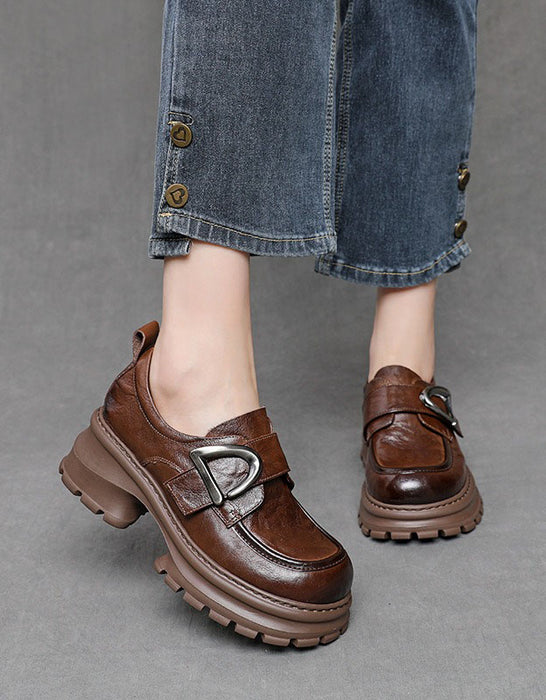 Women's Spring Light-weight Single Strap Chunky Platform Loafers try on, Oct shoes collection 2026, 88.80