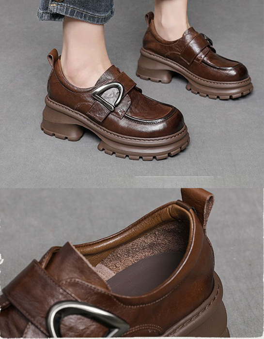 Women's Spring Light-weight Single Strap Chunky Platform Loafers try on, Oct shoes collection 2026, 88.80