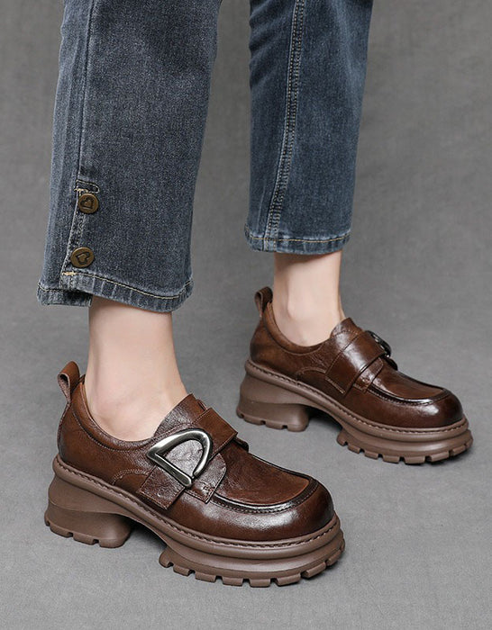 Women's Spring Light-weight Single Strap Chunky Platform Loafers try on, Oct shoes collection 2026, 88.80