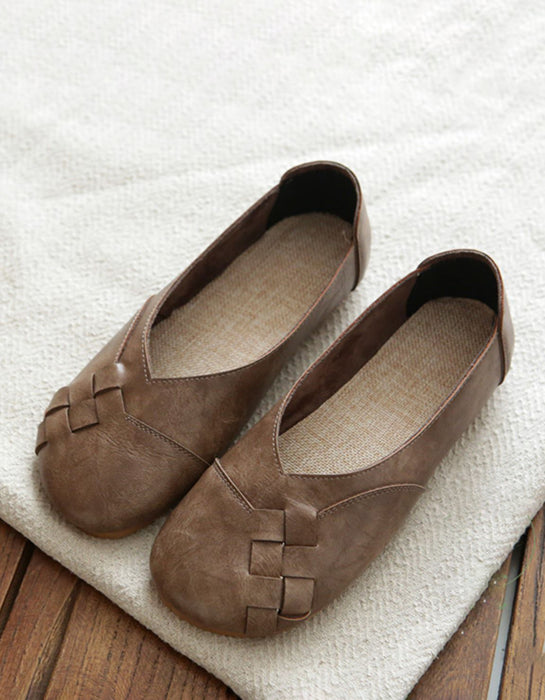 Zapatos planos de mujer hechos a mano con suela suave para primavera y otoño