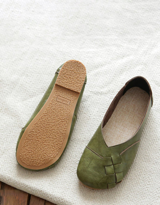 Zapatos planos de mujer hechos a mano con suela suave para primavera y otoño