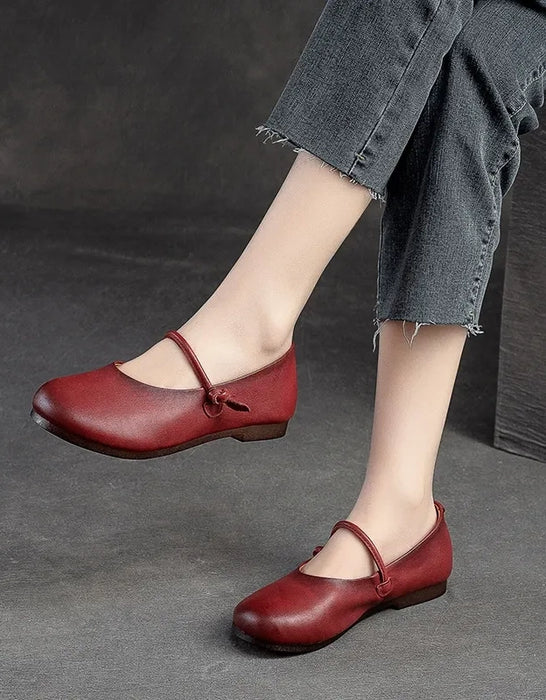 Spring Lightweight Round Toe Comfortable Women's Flat Shoes Red Feb Shoes Collection 2026 79.00