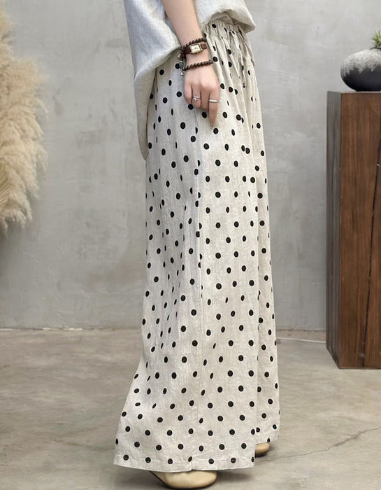 Spring Linen Polka Dot Loose Plus Size Wide Leg Pants Jan Collection 2026 49.70