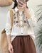 Spring Neck Embroidery Long Sleeve Linen Shirt Buykud Shirt March New in 2026 46.00