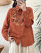 Spring Neck Embroidery Long Sleeve Linen Shirt Buykud Shirt March New in 2026 46.00