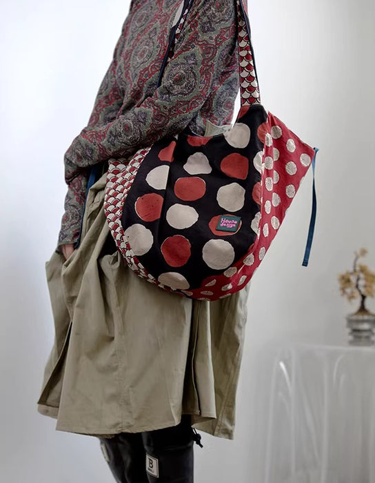 Spring Retro Patchwork Artistic Dots Tote Bag March New In 2026 53.66