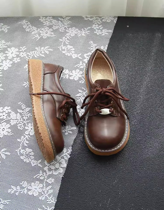 Spring Round Toe Comfortable Platform Retro Shoes