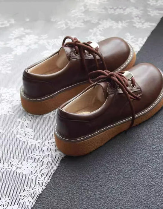 Spring Round Toe Comfortable Platform Retro Shoes