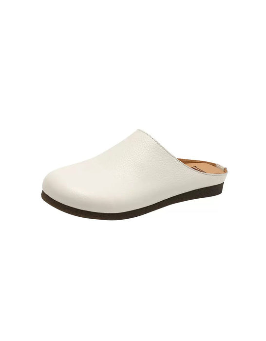 Spring Round Toe Handmade Vintage Leather Slippers Mules April Shoes Collection 2026 95.00