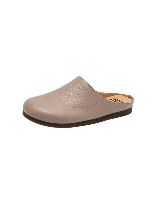 Spring Round Toe Handmade Vintage Leather Slippers Mules April Shoes Collection 2026 95.00
