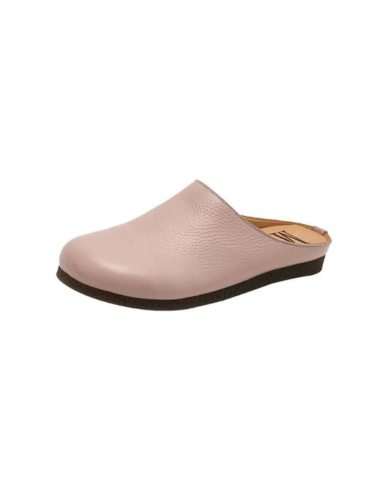 Spring Round Toe Handmade Vintage Leather Slippers Mules April Shoes Collection 2026 95.00