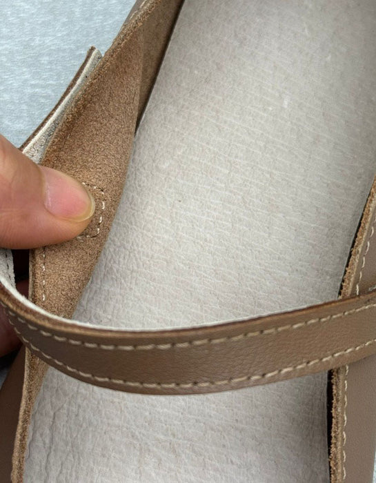 Spring Single Buckle Soft Leather Retro Flat Pumps