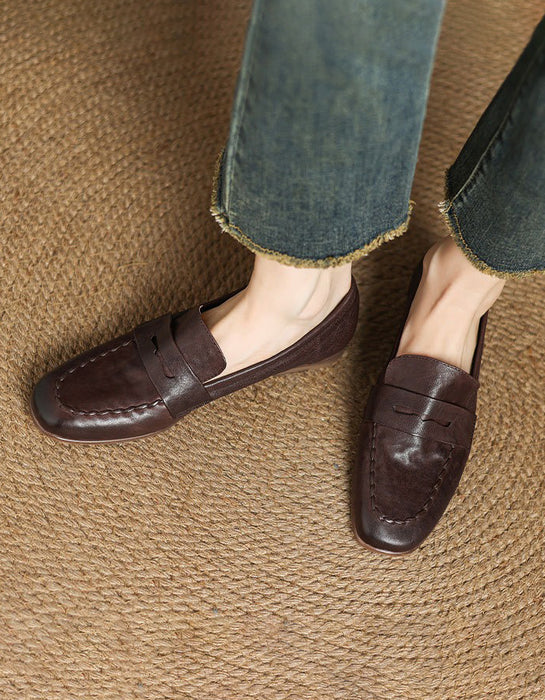 Spring Soft Leather Comfortable Loafers for Women