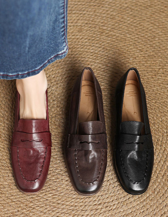 Spring Soft Leather Comfortable Loafers for Women