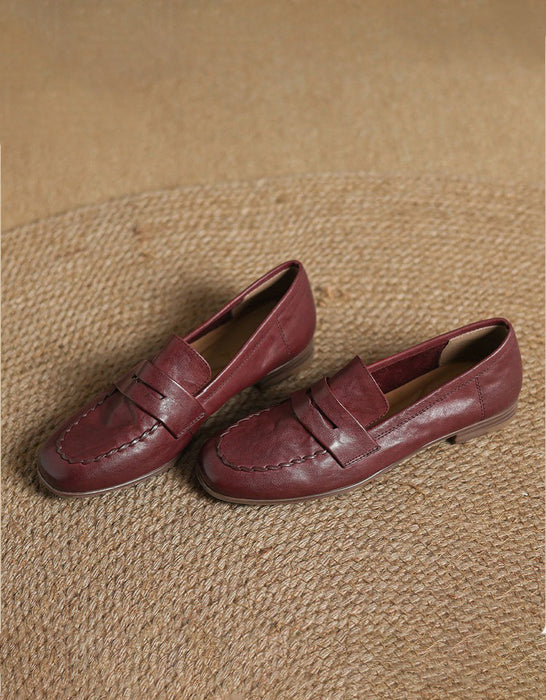 Spring Soft Leather Comfortable Loafers for Women