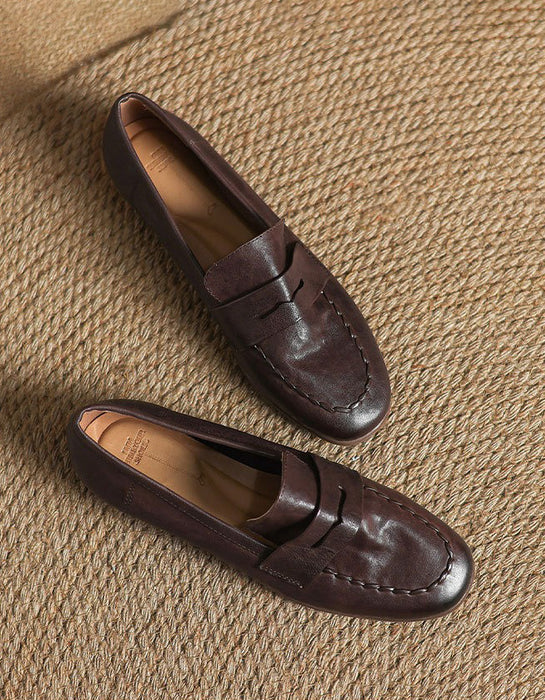 Spring Soft Leather Comfortable Loafers for Women