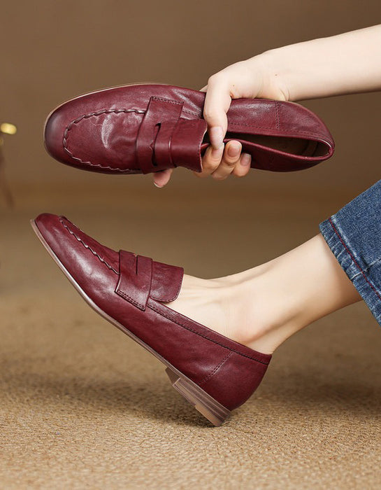 Spring Soft Leather Comfortable Loafers for Women