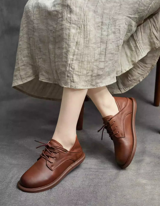 Spring Soft Sole Round Toe Comfortable Flat Shoes Brown Feb Shoe Collection 2026 98.99