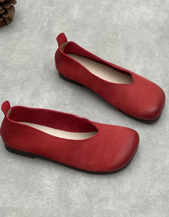 Spring Square Toe Comfortable Soft Soles Retro Flat Shoes Red, obiono Aug shoes collection 2026, 79.99