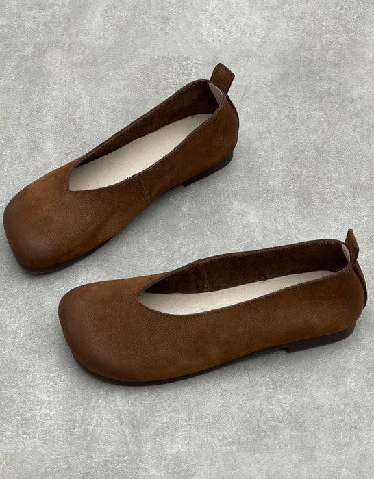 Spring Square Toe Comfortable Soft Soles Retro Flat Shoes Coffee, obiono Aug shoes collection 2026, 79.99
