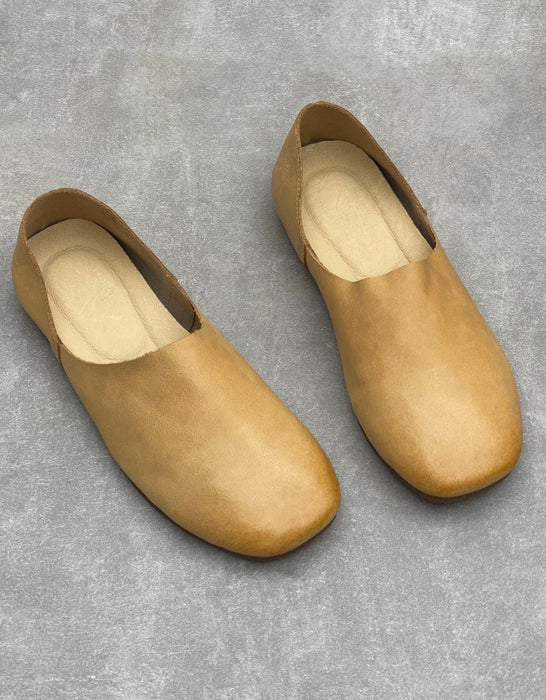 Women's Spring Summer Versatile Soft Soles Retro Flat Pumps Shoes Light Brown, Obiono Aug shoes collection 2026, 9.99