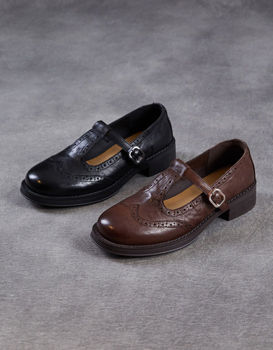 Spring T-strap Brogue Style Oxford Shoes for Women June Shoes Collection 93.00