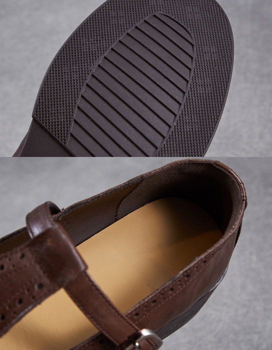 Spring T-strap Brogue Style Oxford Shoes for Women June Shoes Collection 93.00