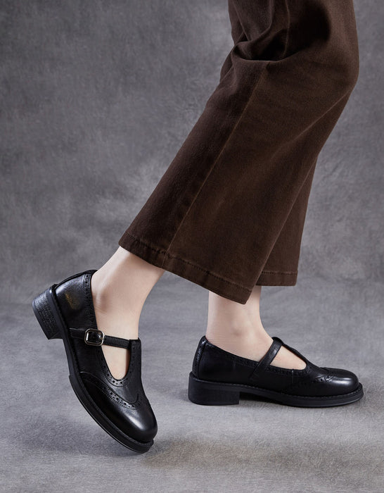 Spring T-strap Brogue Style Oxford Shoes for Women June Shoes Collection 93.00
