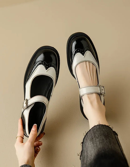 Spring Two-tone Brogue Style Oxford Shoes