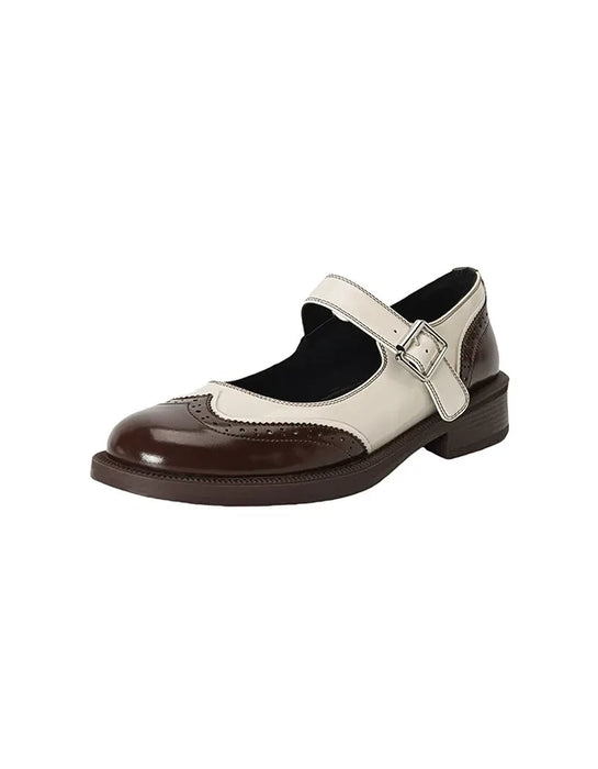 Spring Two-tone Brogue Style Oxford Shoes