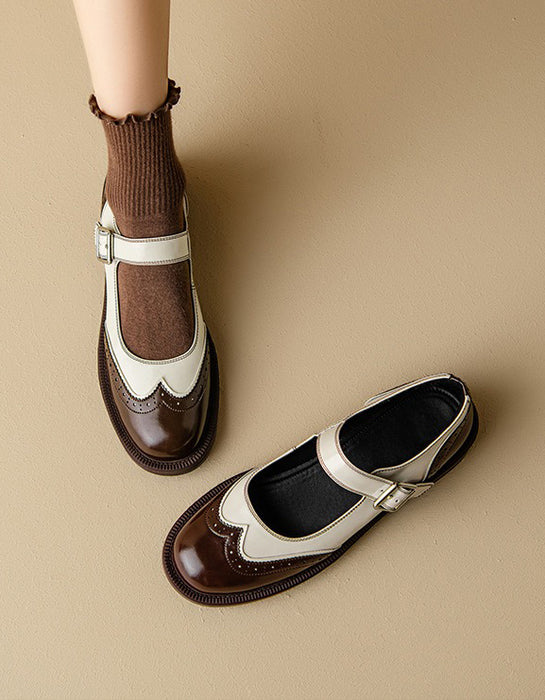 Spring Two-tone Brogue Style Oxford Shoes