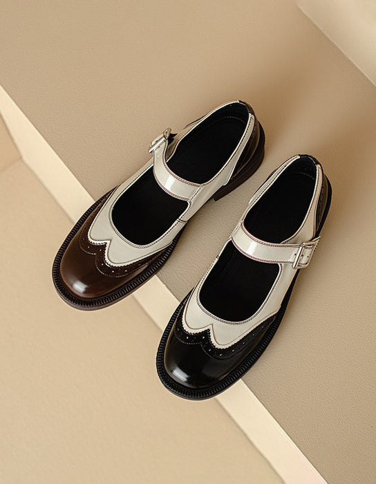 Spring Two-tone Brogue Style Oxford Shoes