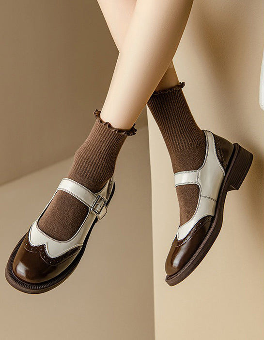 Spring Two-tone Brogue Style Oxford Shoes