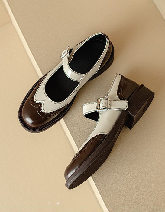 Spring Two-tone Brogue Style Oxford Shoes