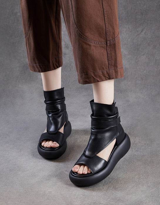Summer Ankle Strap Open Toe Comfortable Platform Sandals Black June Shoes Collection 2026 88.00