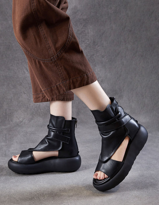 Summer Ankle Strap Open Toe Comfortable Platform Sandals Black June Shoes Collection 2026 88.00