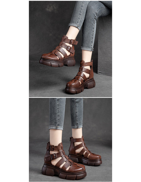 Summer Ankle Strappy Close Toe Platform Sandals Black Feb Shoe Collection 2026 93.00