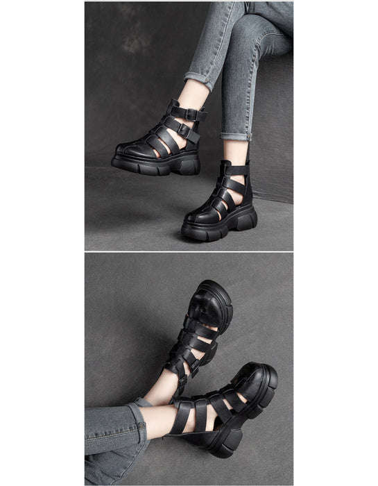 Summer Ankle Strappy Close Toe Platform Sandals Black Feb Shoe Collection 2026 93.00