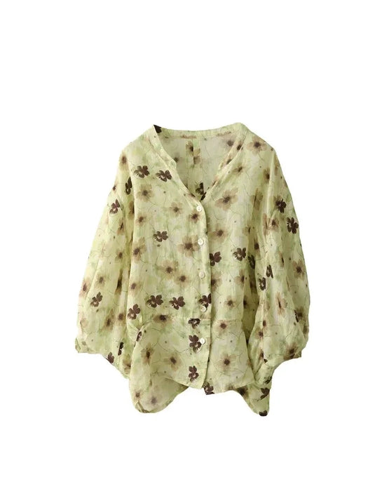 Summer Batwing Sleeve Single-Breasted Women's Shirt Aug New In 2026 Buykud Shirt 57.00