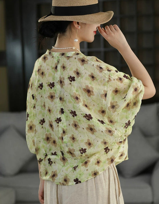 Summer Batwing Sleeve Single-Breasted Women's Shirt Aug New In 2026 Buykud Shirt 57.00