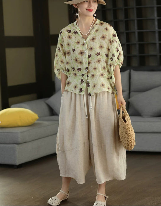 Summer Batwing Sleeve Single-Breasted Women's Shirt Aug New In 2026 Buykud Shirt 57.00