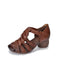 Summer Breathable Leather Woven Chunky Heels Sandals April Shoes Collection 2026 88.50