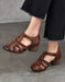 Summer Breathable Leather Woven Chunky Heels Sandals April Shoes Collection 2026 88.50