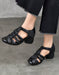 Summer Breathable Leather Woven Chunky Heels Sandals April Shoes Collection 2026 88.50