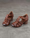 Summer Breathable Leather Woven Chunky Heels Sandals April Shoes Collection 2026 88.50